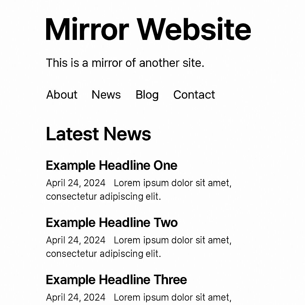 приклад сторінки дзеркала сайту